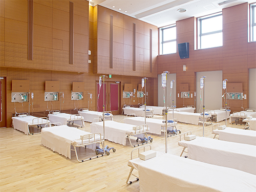 写真 みやのわホール仮設病棟